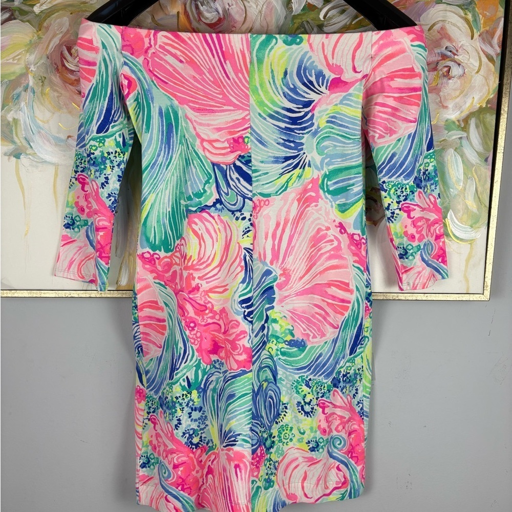 Lilly Pulitzer Off the Shoulder Dress XS – Colorful Print – Like New - Picture 12 of 12